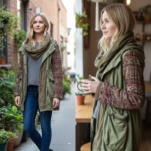 Free people mixed media tapestry jacket